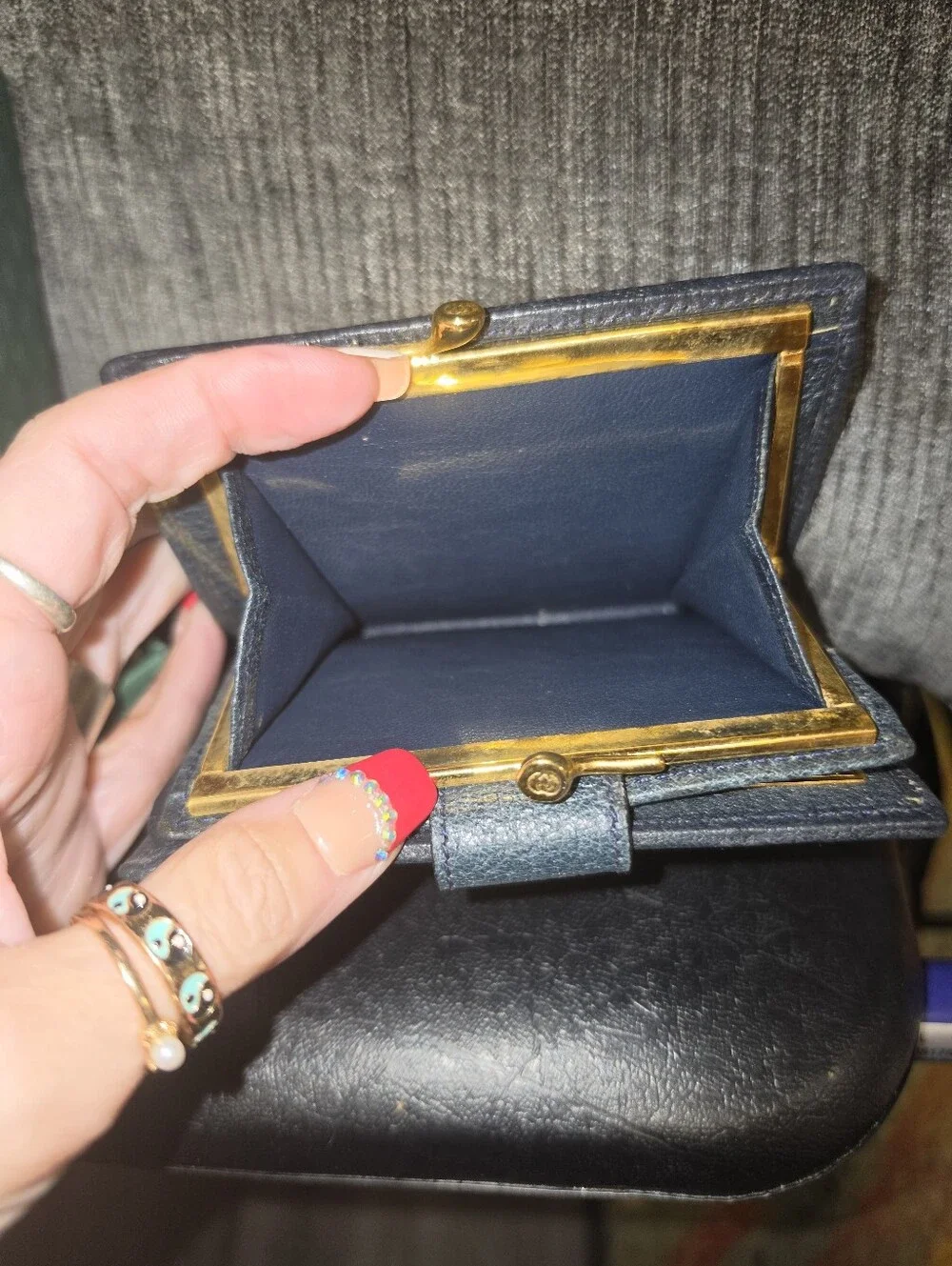 Vintage Gucci Micro GG Supreme Kiss-Lock Bifold Wallet
